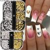 New 6-grid Nail Art Jewelry Metal Three-dimensional Love Star Gold and Silver Nail Art Jewelry