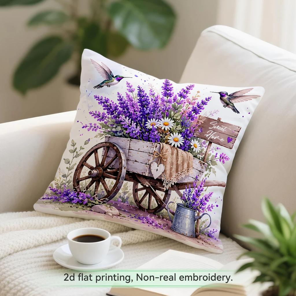 Lavender Flower Language Series Cushions Pillowcase Polyester Cushion Cover Throw Pillow Pillowcover Home Car Sofa Decor