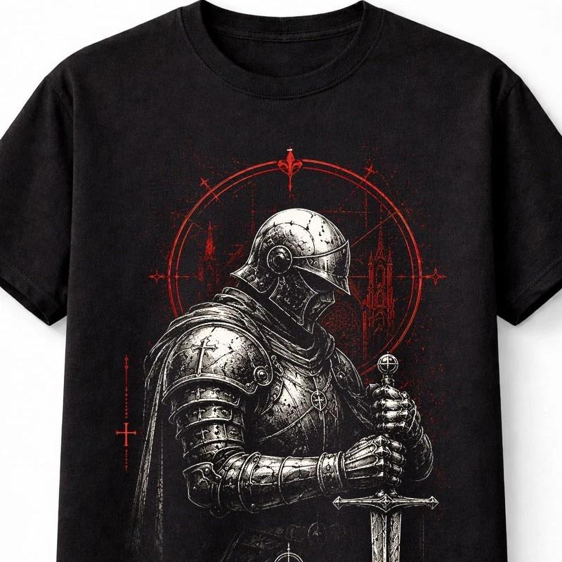 Plague Knight Crusader Medieval Gothic Warrior Sword Unisex TShirt S