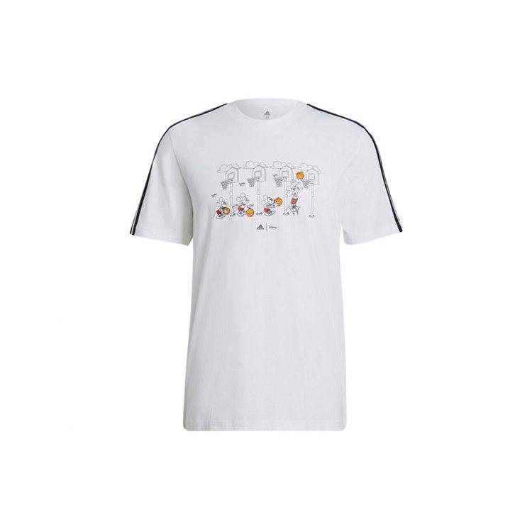 Adidas X Disney T Shirts Men's White Crew Neck Moderate Straight Fit GL3086