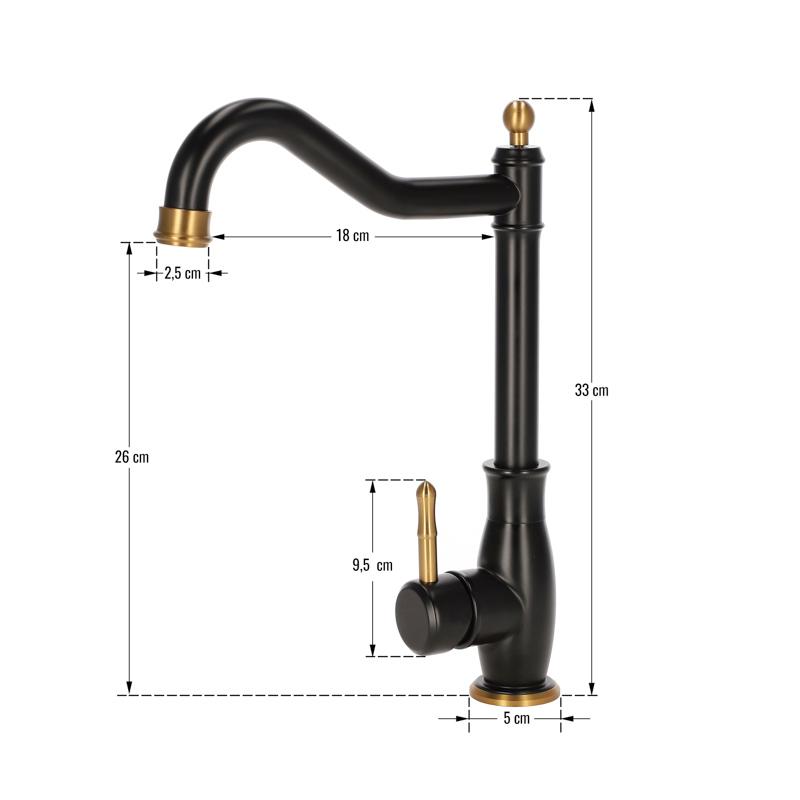 Black free-standing kitchen tap CORNY