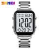 SKMEI 2259 Luxury Waterproof Sport Electronic Mens Wristwatch EL Display Stainless Steel Digital Watch for Men 1859 Reloj Hombre