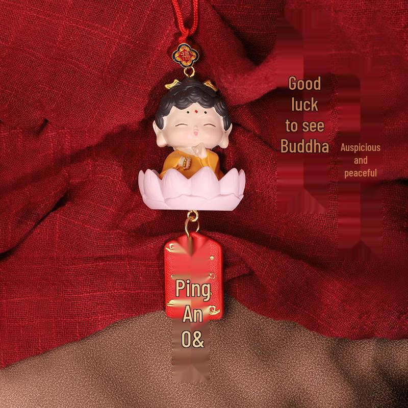Little Buddha Guanyin Cartoon Car Pendant - Cute Interior Ornament