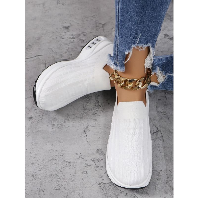 Plus Size Women's Athletic Casual Mesh Shoes Round Toe Low-Top Breathable Mesh Slip-On Slip-Ons