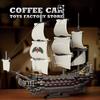 Ungiftige Segelschiff Moc Bausteine Puzzle Spielzeug Piratenschiff Modellbausatz Schwarze Segelboot Bausteine Mit Basis DIY Dekoration Kinder Erwachsenen Geschenk