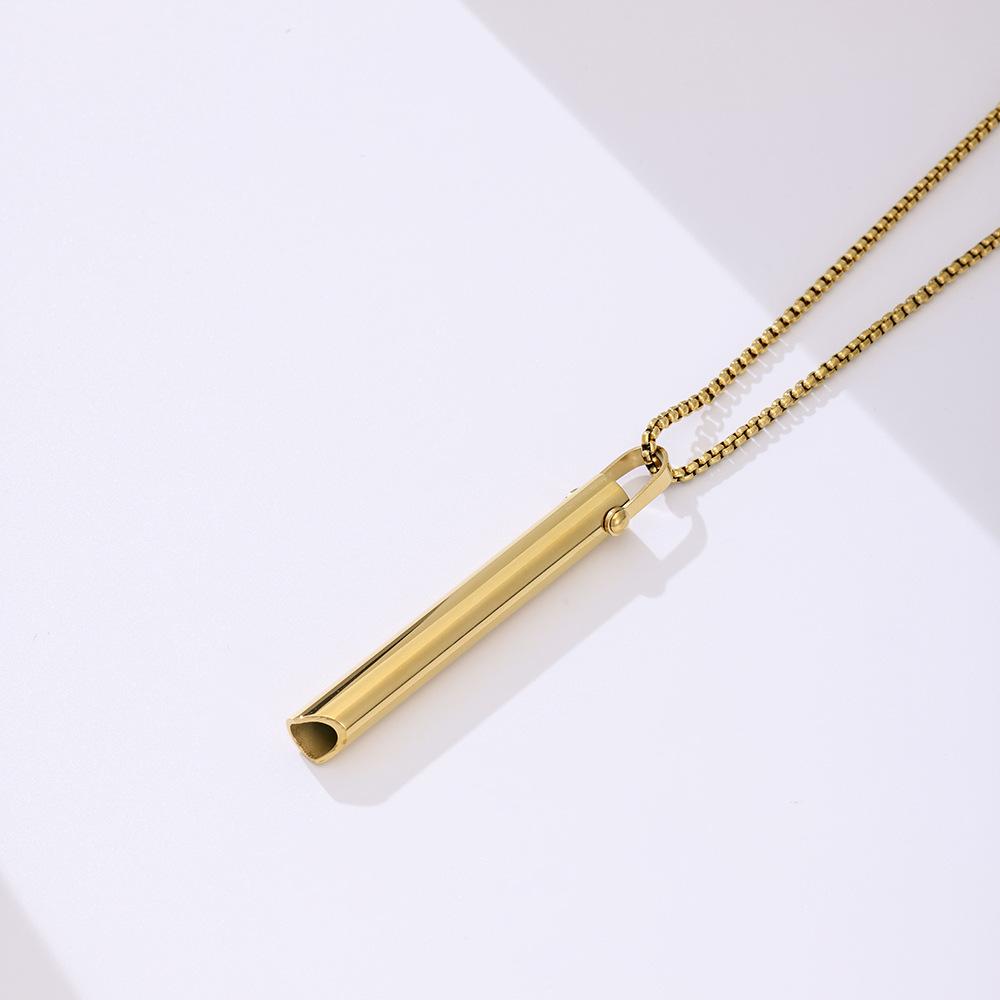 Stainless Steel Anxiety Breathe Easy Necklace Mindfulness Breathing Necklace Breathlace for Natural Calm & Stress Relief Box