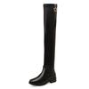 Plus Size Women's Mid-Heel Over-The-Knee Stretchy Slim Boots Trendy High-Leg Boots for Women Versatile Ankle-High Winter Boots