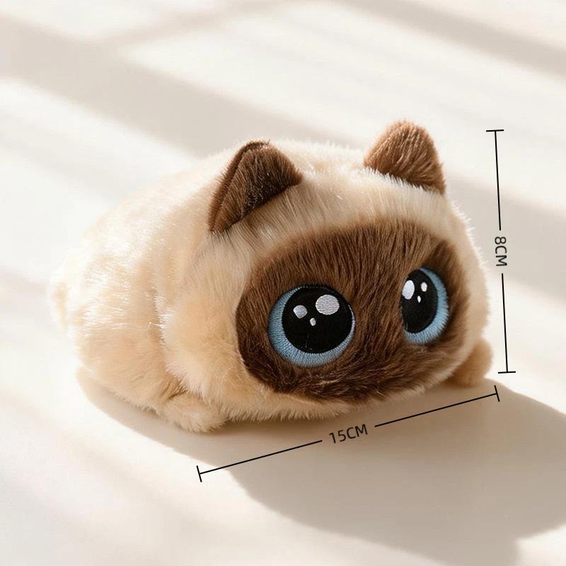 Chubby Black Cat Stuffed Plushie Squeezable Soft Cat Toy 1PC Perfect for Cat Lovers Collectible Gift Home Decoration