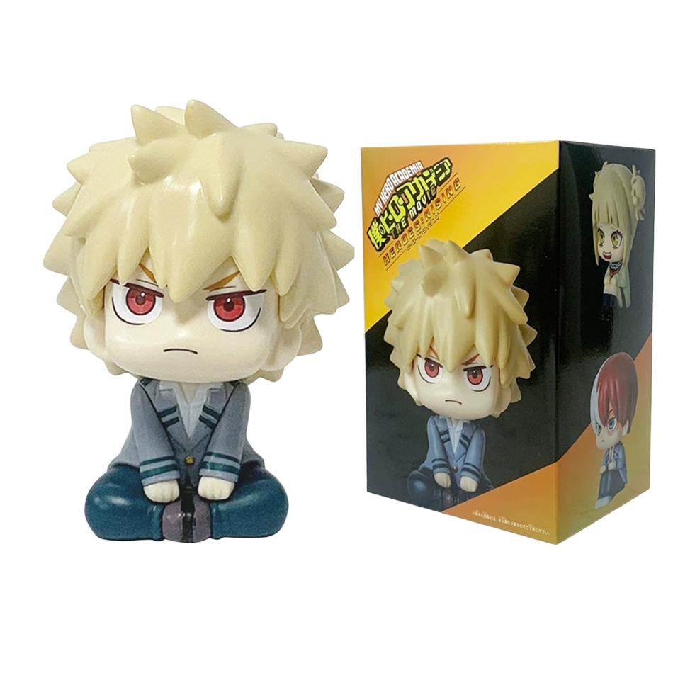 6PCS/4PCS Anime Figure PVC Q-Version Bakugou Katsuki Midoriya Izuku Action Figures Series Model Suitable For Collection Or Gift