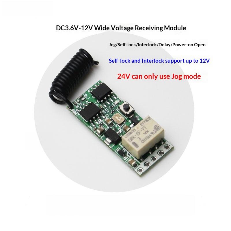 1 Set Led Lamp Controller Micro Receiver Transmitter 433Mhz Dc 3V 6V 12V 24V Mini Relay Wireless Rf Remote Control Switch