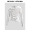 UR 2025 Women's Irregular Lace Off-Shoulder T-Shirt