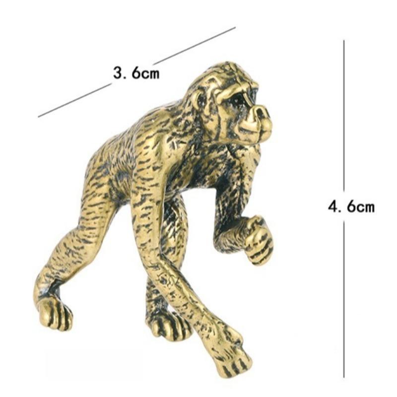 

Латунная миниатюрная статуэтка гориллы, офисный стол, чайная церемония, животное, чайный питомец, поделки, фигурки, двенадцать знаков зодиака, обезьяна, забавный декор A