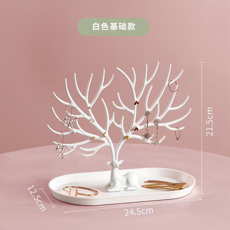 Plastic Antler Tree-shaped Jewelry Storage Box Earring Necklace Bracelet Stud Earring Hanging Rack And Accessory Display Stand