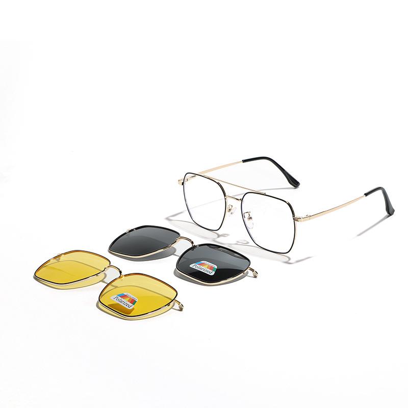 

Metal 2 In 1 Magnet Clip On Myopia Eyeglasses Frames Trend Sunglasses For Male Female Optical Computer Eyeglasses UV400 Myopia-0.5