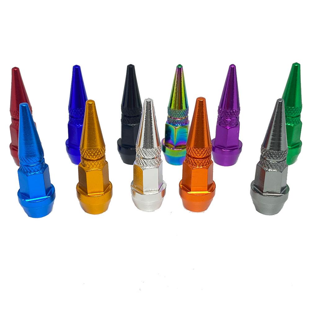 Bullet Valve Caps Car Motorcycle Wheel Tire Valve Caps Alloy Spike Shaped Aluminum Car Styling Auto Exterior Accessories 4Pcs