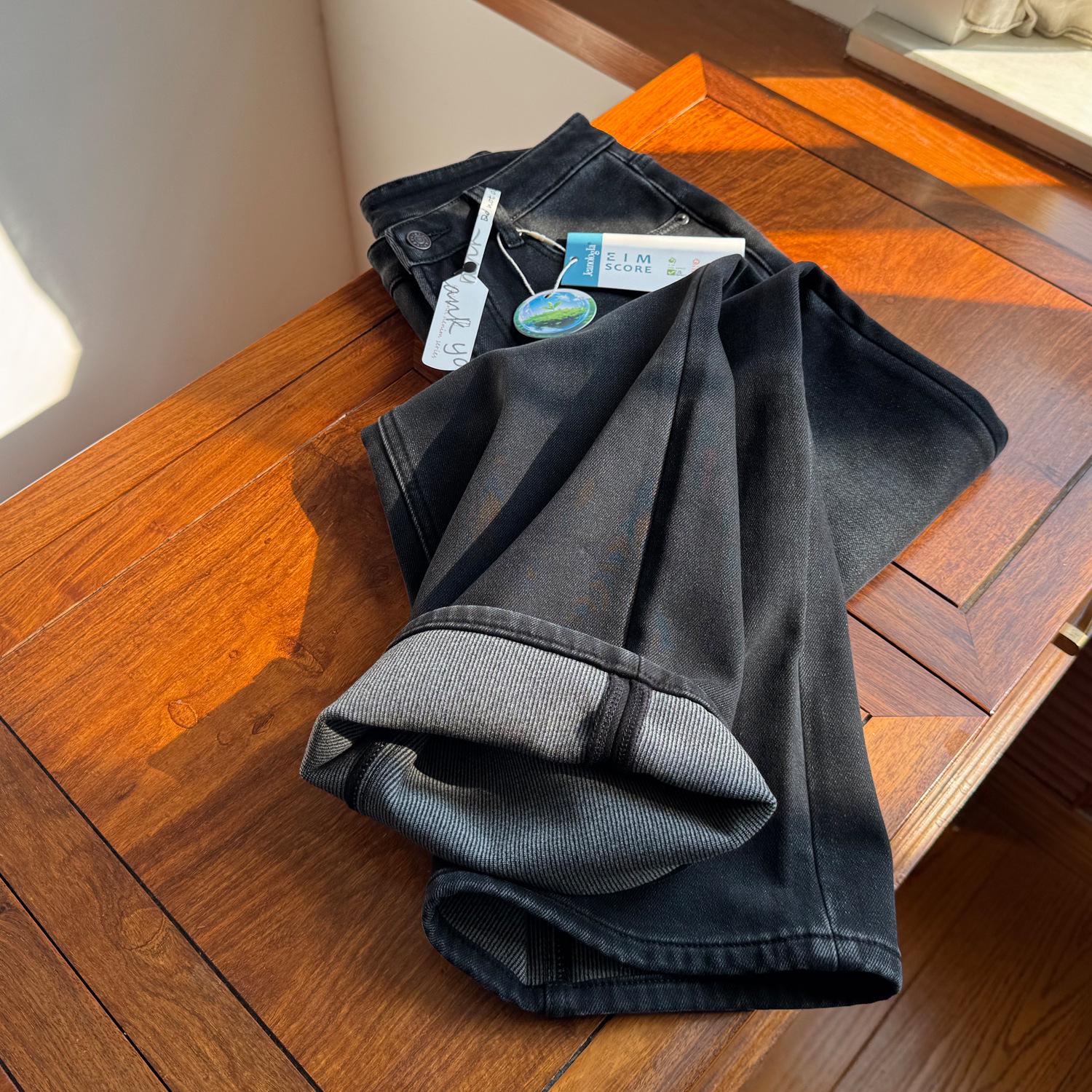 

Women s High-Quality Stretchy Down-Filled Fleece-Lined Slimming Straight-Leg Jeans - Super Comfortable, Casual, and Loose-Fit Long Pants Extra Large