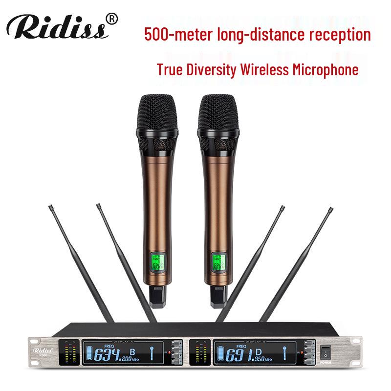 

Ridiss 2-in-1 True Diversity Wireless Microphone for Long-Distance Reception Standard Package