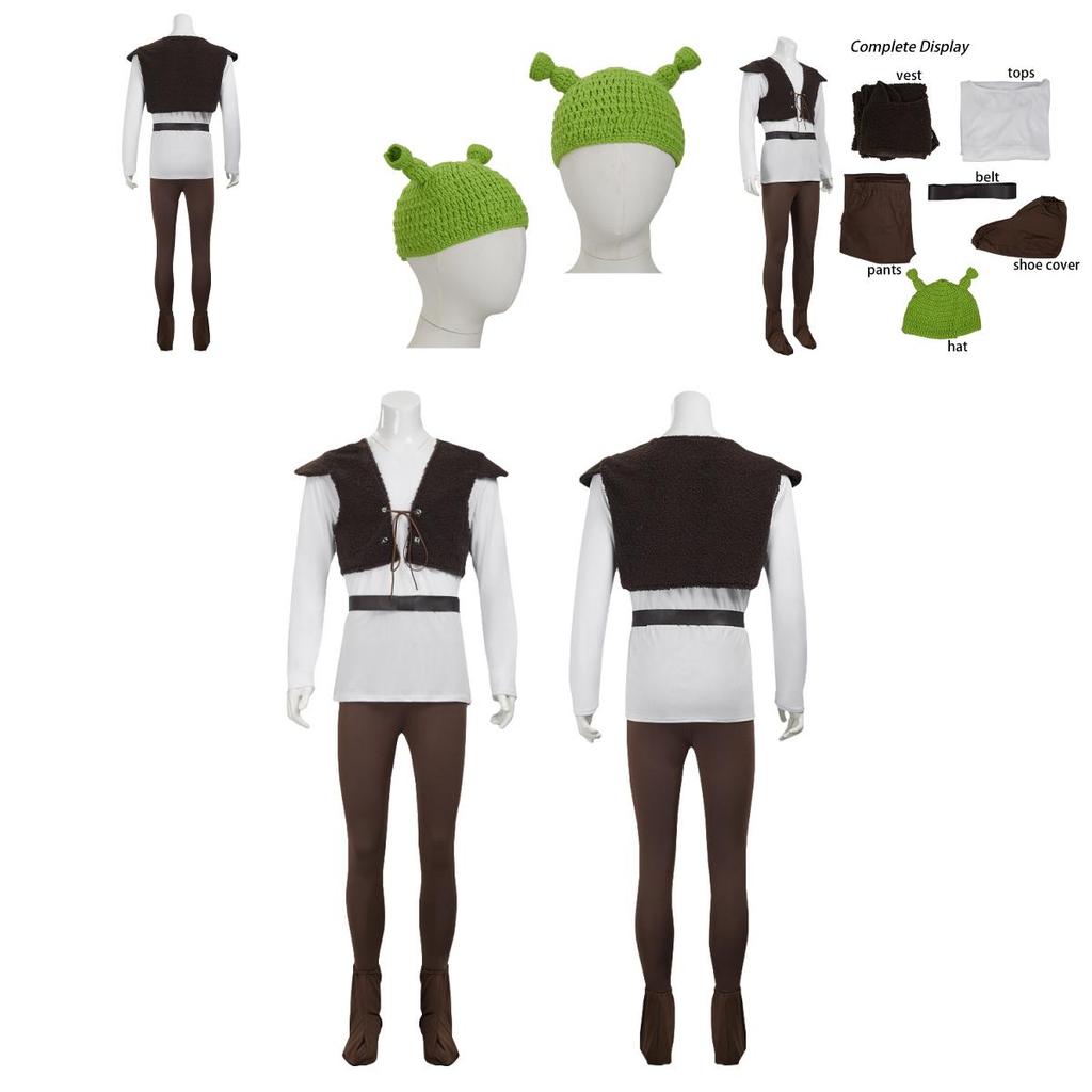 Shrek Themed Cosplay Outfit Made Of Polyester For Halloween Costume Parties