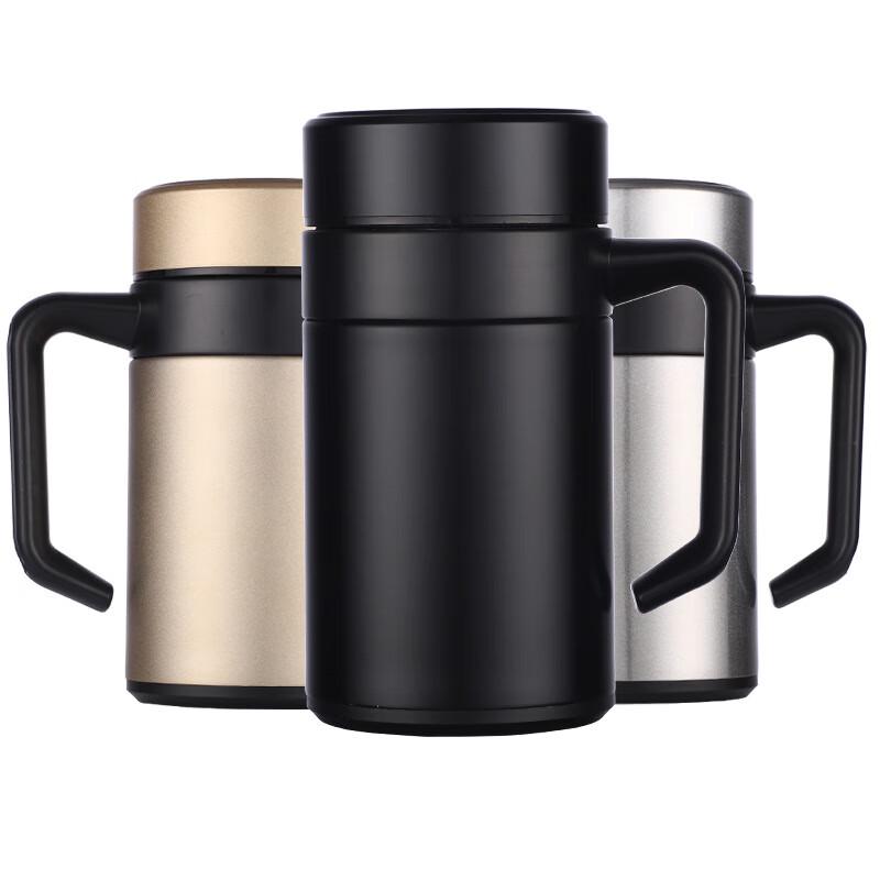 MRSIKEY Men's 316 Stainless Steel Insulated Office Mug with Handle