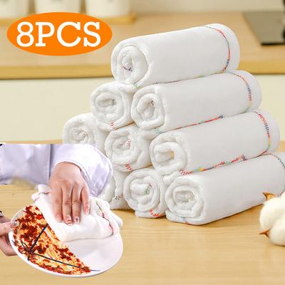 4/8PCS Chiffon de Nettoyage de Cuisine Réutilisable Antiadhésif Huile Torchon à Vaisselle Multicouche Absorbant Chiffons de Nettoyage Outils de Nettoyage Ménager
