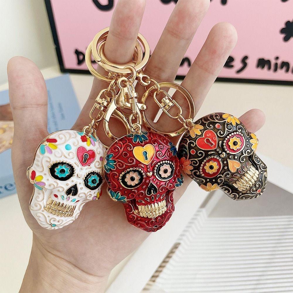 With Buckle Skeleton Keyring Goth Style Skull Key Chain Pedant Skull Keychains  Halloween Gifts