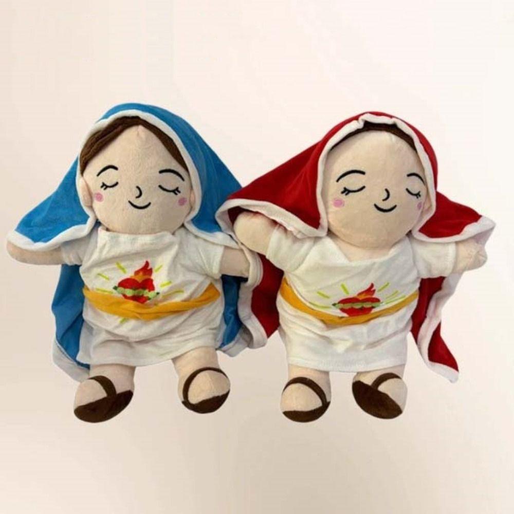 Weiches Kissen Maria Plüschtier Beleuchtung Musik Maria Atmende Puppe Weihnachtsgeschenke