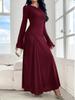 Vestido Elástico Arrugado de Manga de Trompeta Ajustado Europeo 2025