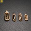 24k Gold-Plated Tibetan Nine-Eyed Dzi Bead Pendant Necklace with Zircon Inlay