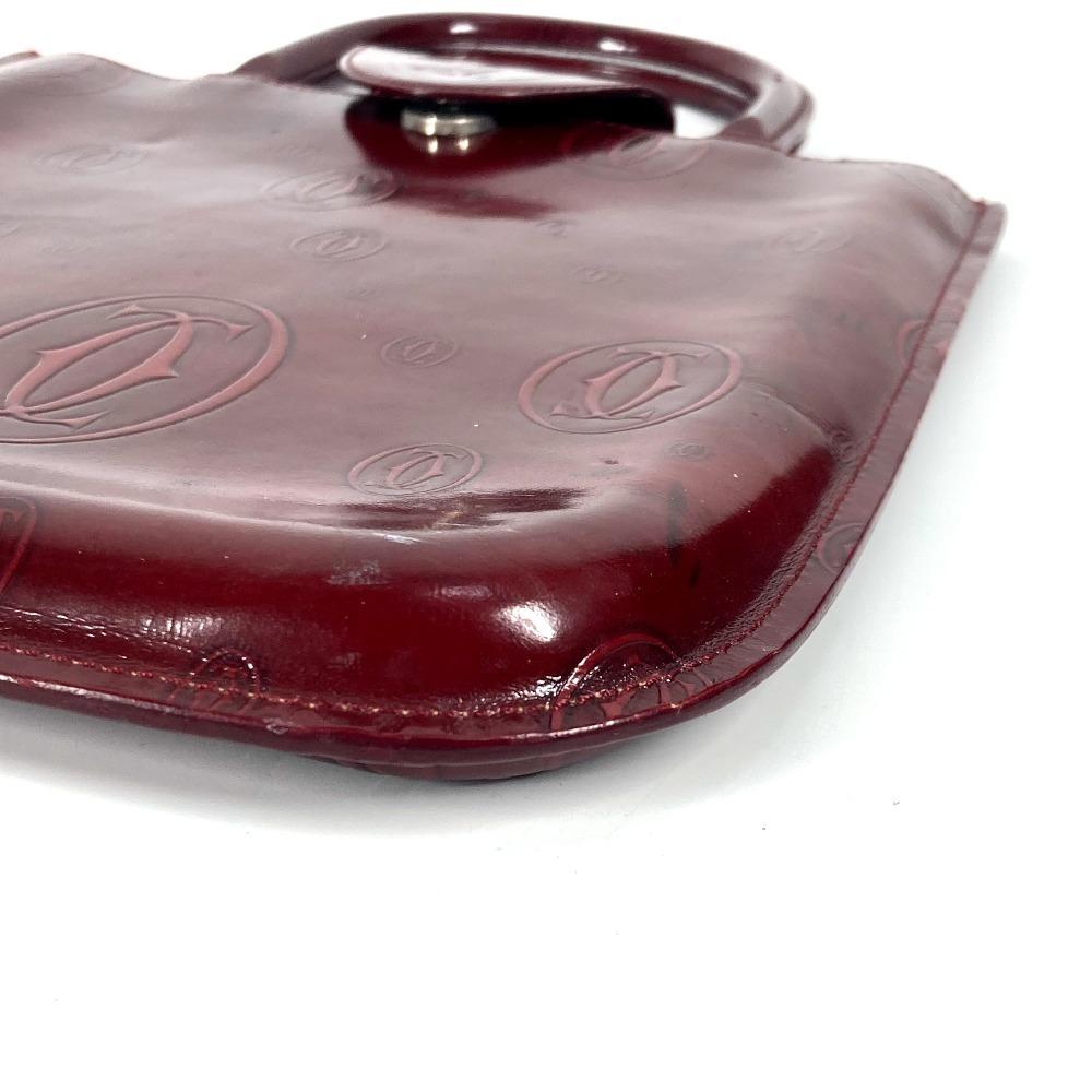 CARTIER Happy birthday logo Bag Tote Bag Hand Bag Leather Red