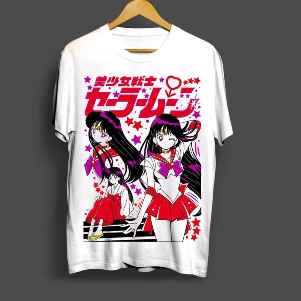 Anime Giapponese Sailor Moon Oversize Giapponese Retro Vintage T-shirt Corta T-shirt Oversize Abbigliamento Unisex Cotone Morbido