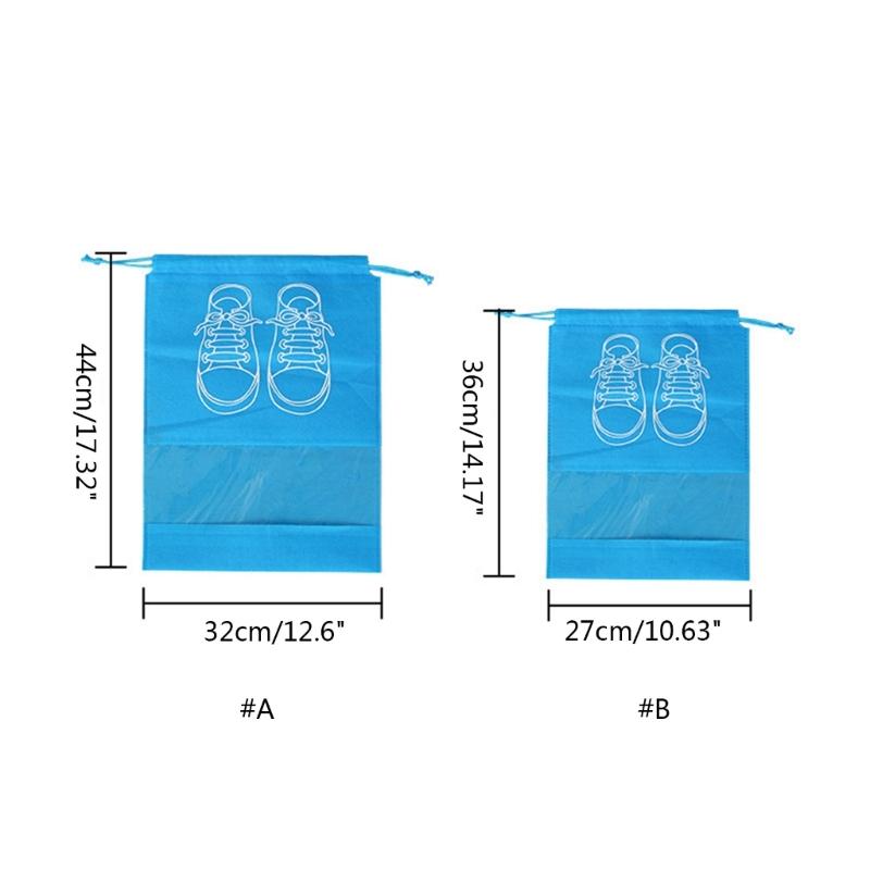 10Pcs/Set Shoe Dust Covers Non-Woven Dustproof Drawstring Clear Storage Bag Travel Pouch Bags Drying Shoes Protect Shoes