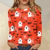 Women's Daily Casual Long-sleeved Flowers Printed Crew-neck Top