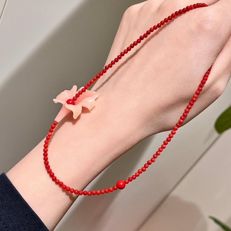 Темпераментное Красное Цветочное Хрустальное Тромбоновое Цветочное Ключичное Ожерелье