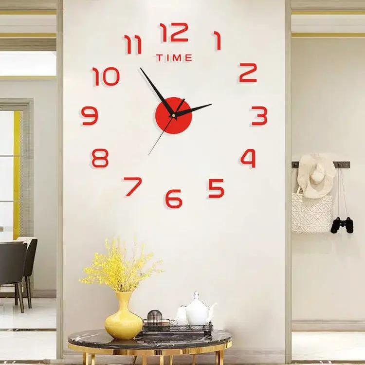 

1pc Clock Wall Decororation Living Room Home Decoration Decoration for Bedroom 2023 DIY Quartz Clock Fashion Watch Large Garden красный