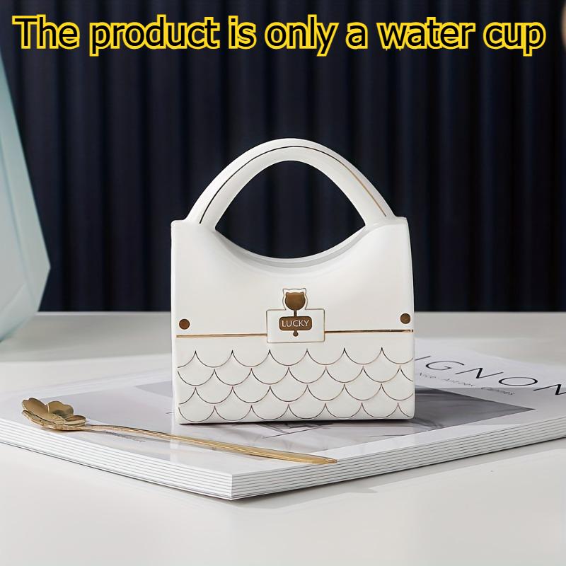 1pcs Bag-Shaped Mug Office Home Coffee Cup Stylish Handbag Design Ceramic Cup for Coffee & Drinks Mug 400ml
