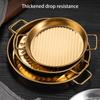 Pack Of 3 Rustproof Metal Snacks Plate Snacks Serving Dishes Stainless Steel Tray with Handle for Gatherings Event