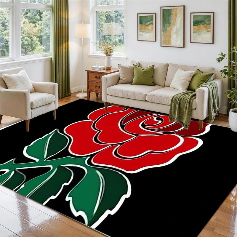 England Rugby Design Crystal Velvet Rug Soft Decorative Mat for Bedroom Entrance