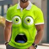 Herren Cartoon Lustiges Lächeln Gesicht Polo Kurzarm Poloshirts Kragen Hässlich Lässig Resort Outdoor Straße Geschenk Athleisure Knöpfe
