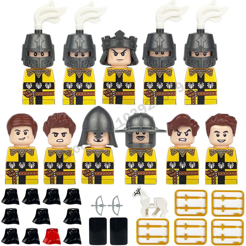 Medieval Military Building Blocks Roman Officer Soldier Knight Imperial Army Head Of State Elf Hunter Lion King War Horse Brick