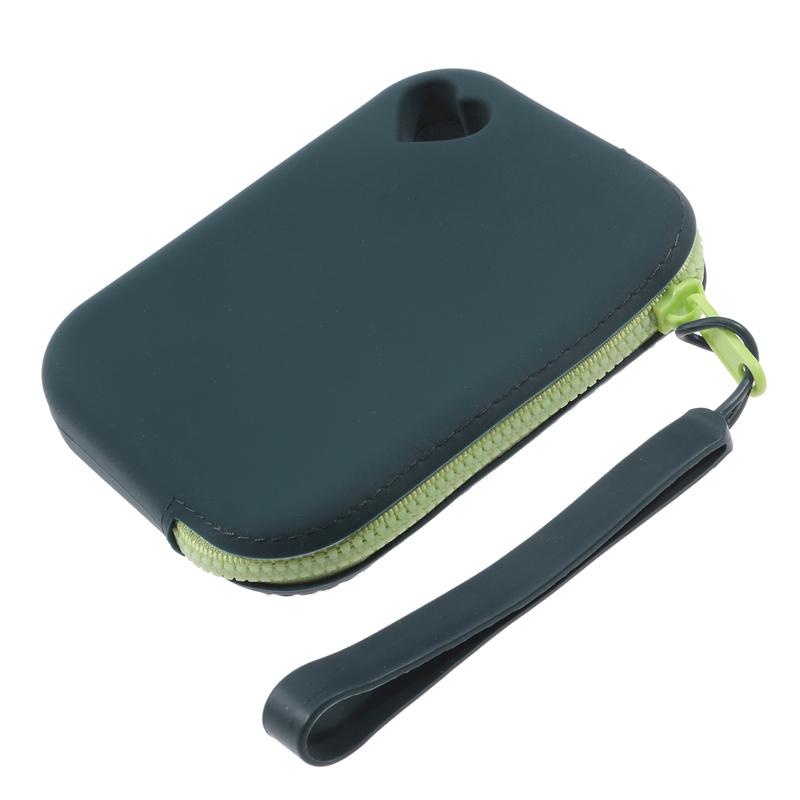 

1 шт. Силіконова сумка для зберігання Дорожня портативна сумка на блискавці з кольоровими блоками Легка сумка-клатч із браслетом Багаторазова сумка для зберігання темно-зелений колір