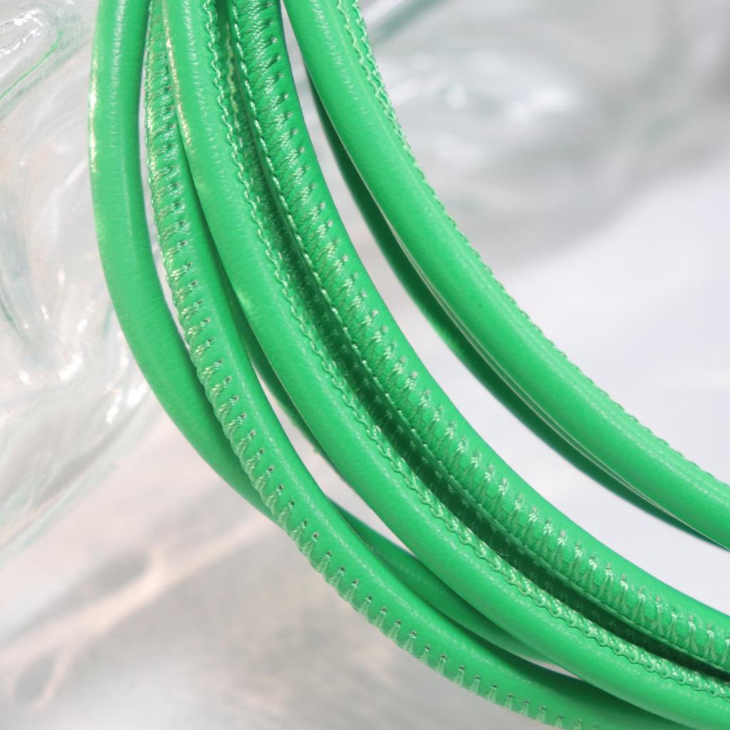 PU Leather Round Handle Strap with Lock Edge Stitching - DIY Traction Weaving Ornament E18