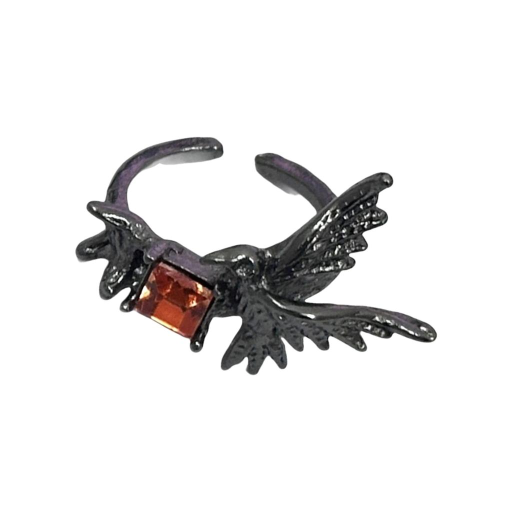 Gothic Raven Ring Edgy Sweet Jewelry Unique Design Alternative Fashion Durable Alloy Finger Accessory Gift