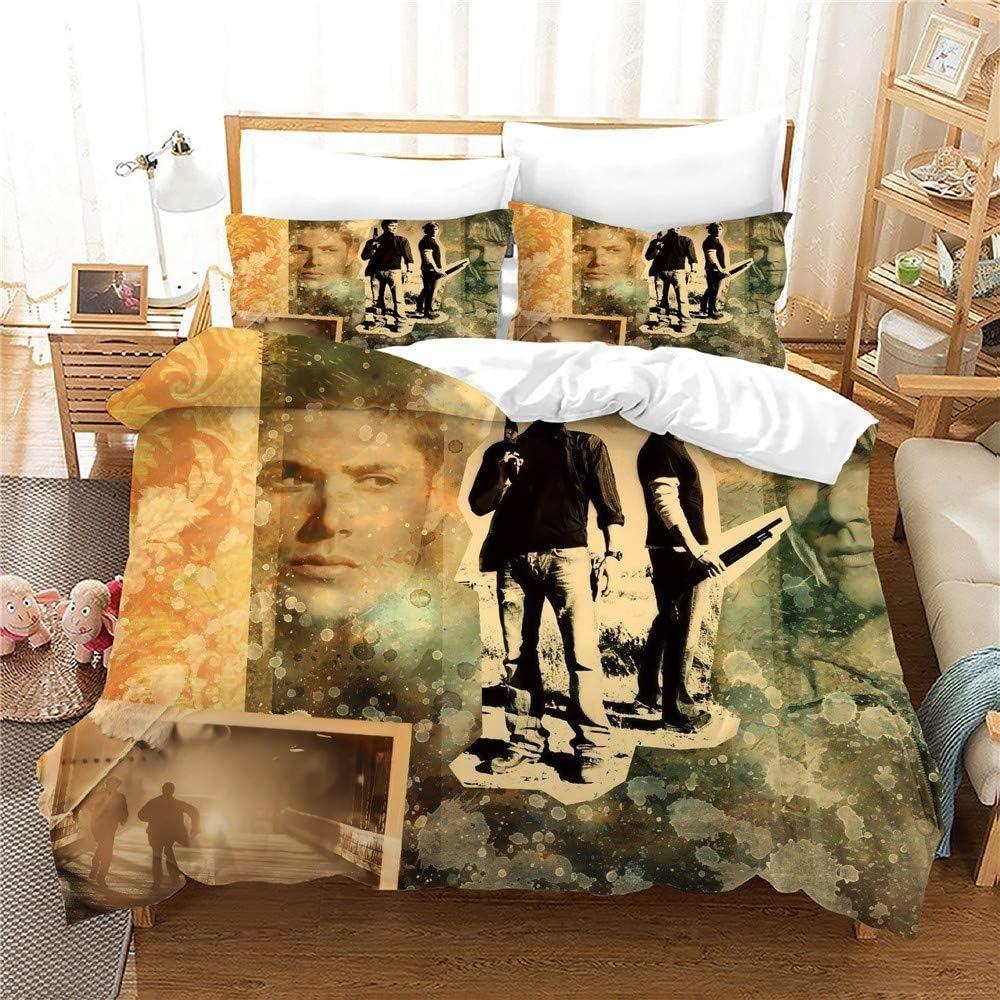 Set Biancheria da Letto Logo Supernatural Copripiumino Set Letto Coperta Federa Piumone King Queen Size Ragazzi Adulti Set Biancheria da Letto