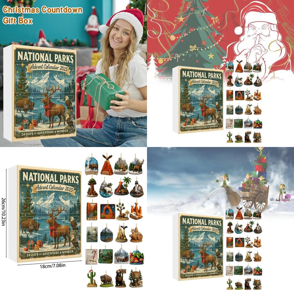 National Parks Advent Calendar Acrylic 24 Parts For Seasonal Decor And Christmas Party Use