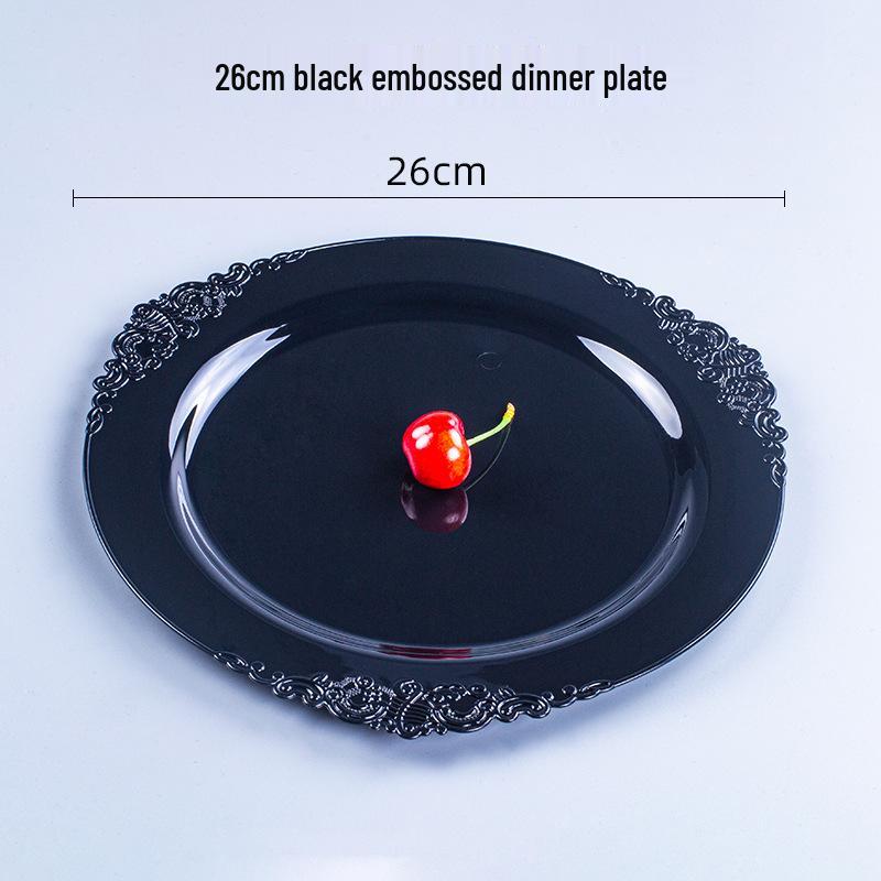 Thickened Transparent PS Plastic Plates - Crystal Butterfly Design for Steak, Fruit & More