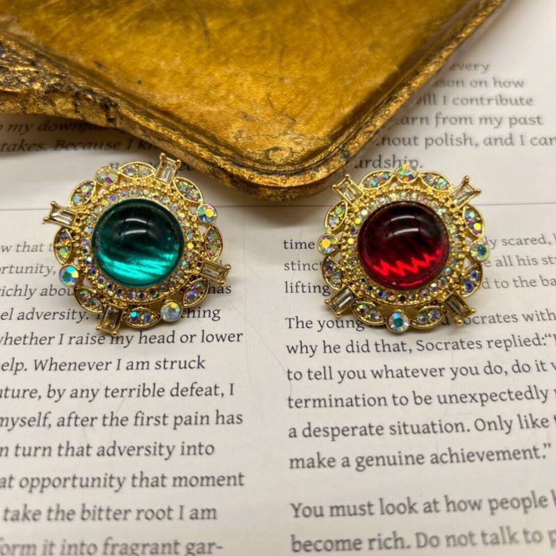 Vintage Internet Famous Branded Popular Glass Earrings With Elegance Niche Design High-end Quality Geometric
