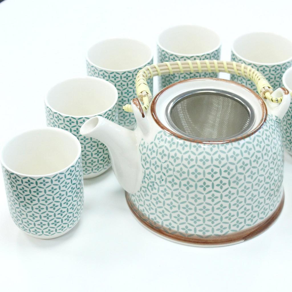 Teapot Set Green Mosaic