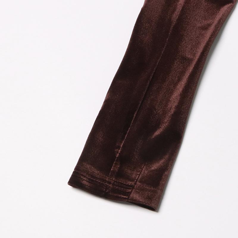 Velvet Faux Two-Piece Twist Dress: Spring 2025 Slimming Long-Sleeve for Women