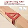 3D Multi-Angle Measuring Ruler, 45/90 Degree Aluminum Alloy Woodworking Square Protractor,Miter Triangle Ruler High Precision La