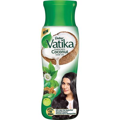 Olio per capelli arricchito al cocco Vatika, 450 ml - Clinicamente testato per ridurre la caduta dei capelli del 50% in 4 settimane